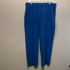 Vince Camuto scrub pants Women's XL scrubs royal blue pull on Raw hem pockets